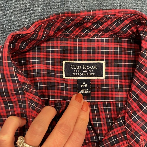 Club Room red and navy plaid - Picture 3 of 3